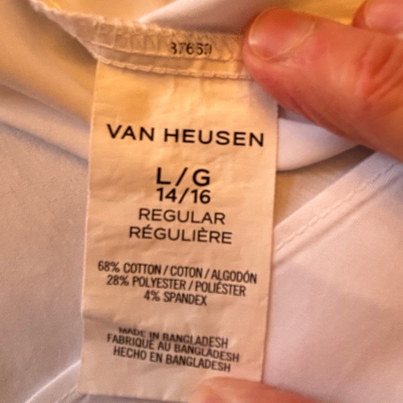 Boys White Van Heusen Button Down Shirt Size 14/16 *like new* - Picture 4 of 4